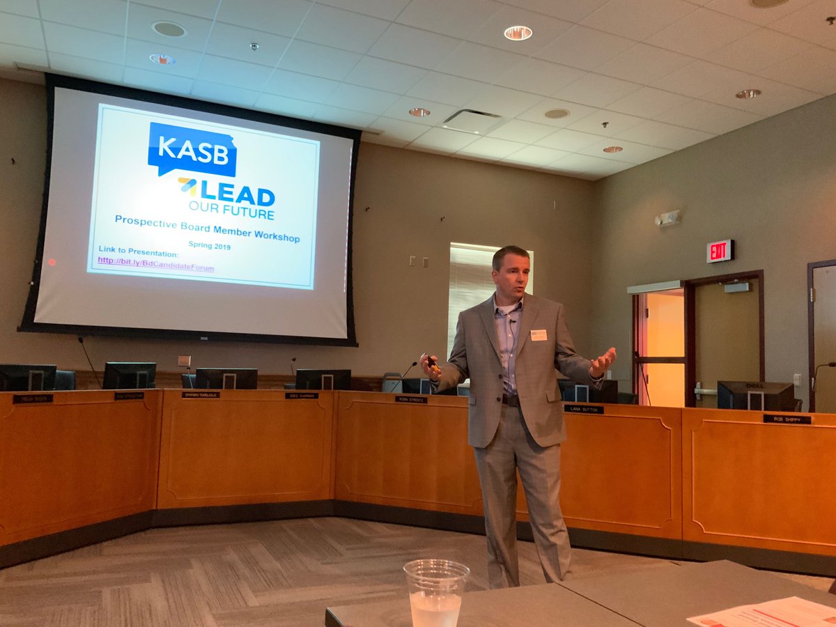 leahfliter's tweet photo. ⁦@bjordan41⁩ on “So you want to be a school board member?”in Gardner Edgerton tonight. The filing deadline is June 3. School board service is the purest form of democracy. https://t.co/qezL1MQ2Bk