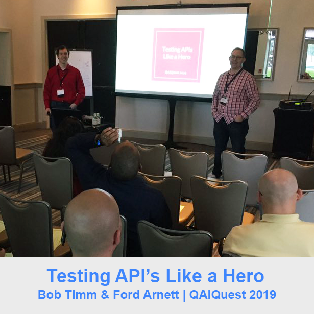 blobtimm's tweet photo. We completed our first conference speaking event! @QAIquest had us teach a 90 minute workshop on how you can identify performance issues on your team and solve them using some cool API tools. We had a wonderful time, and a packed house! It has been a wonderful event so far! https://t.co/VtxOqtY2xF