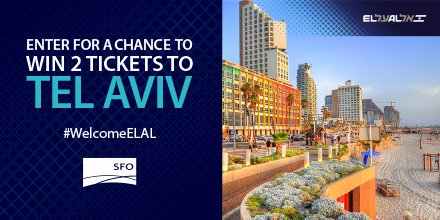flySFO's tweet photo. Experience a new way to fly on an EL AL Dreamliner! EL AL will be offering nonstop service from SFO to Tel Aviv 3x a week.Celebrate the new service by entering for a chance to win 2 roundtrip tickets to Tel Aviv. visit https://t.co/YFDXSBnxJY . #WelcomeELAL @ELALUSA https://t.co/OITpYdQYCU