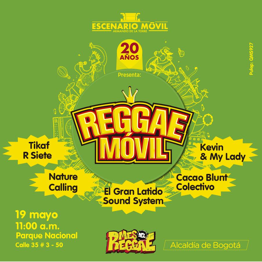 CulturaenBta's tweet photo. Celebra el #MesDelReggae y los 20 años del Escenario Móvil Armando de la Torre este 19 de mayo en el Parque Nacional. ¡Entrada libre!

Tikaf R Siete, Nature Calling, El Gran Latido -Sound System, CACAO BLUNT Colectivo y Kevin &amp; My Lady.

Más en: https://t.co/geCiK1YHOg https://t.co/dj4e1oQveB