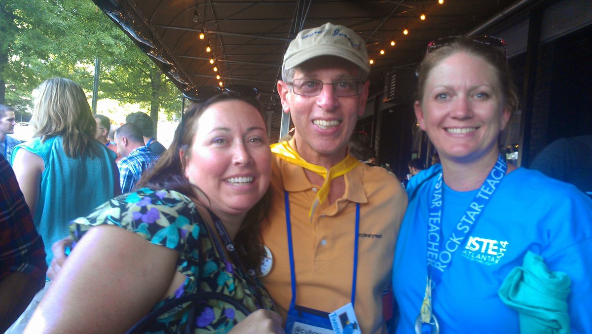 Introducing @cathleen_petty to @cybraryman1 at #iste14 #istethrowback