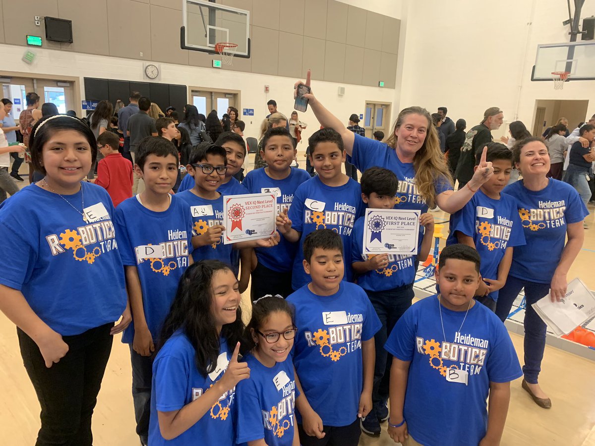 MsPeigsClass's tweet photo. Congratulations @tusdheideman #robotics. FIRST &amp; SECOND place!! #repeat #backtobackwins #weareheideman #tusdTHRIVES #tusdrobotics @TPSF_Tustin @TustinEducators @TUSDschools @TUSDconnect @ReneeSandoval https://t.co/o71il9HIvs