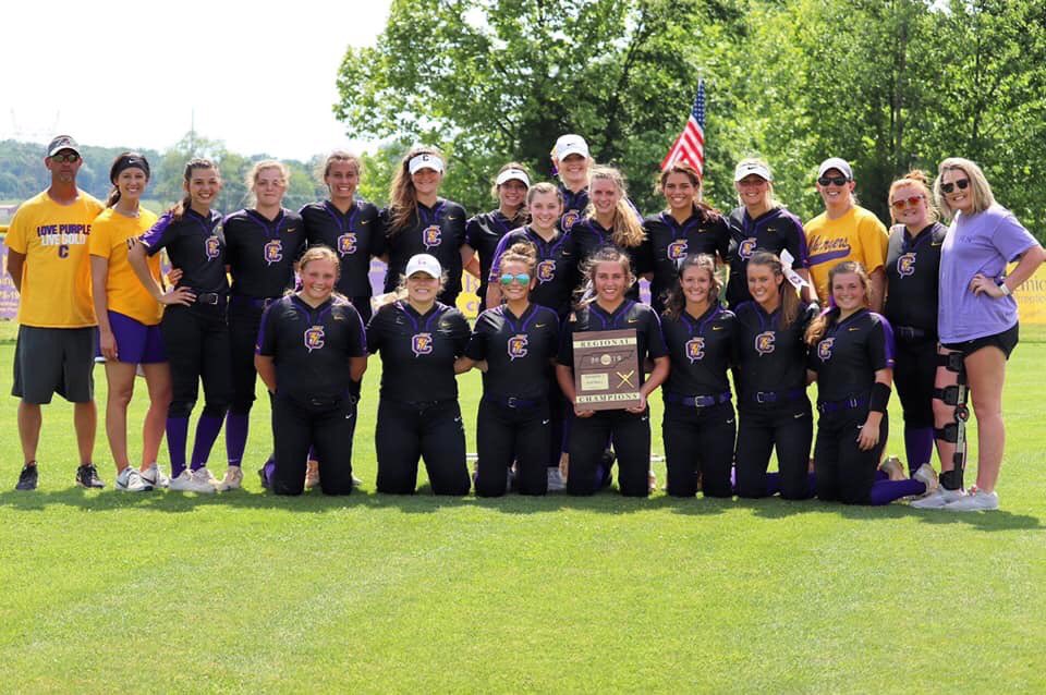 CHSsoftballCov's tweet photo. Regional Champions 💜🥎💛⚡️ #chargerpride https://t.co/xqBXcgMsWI