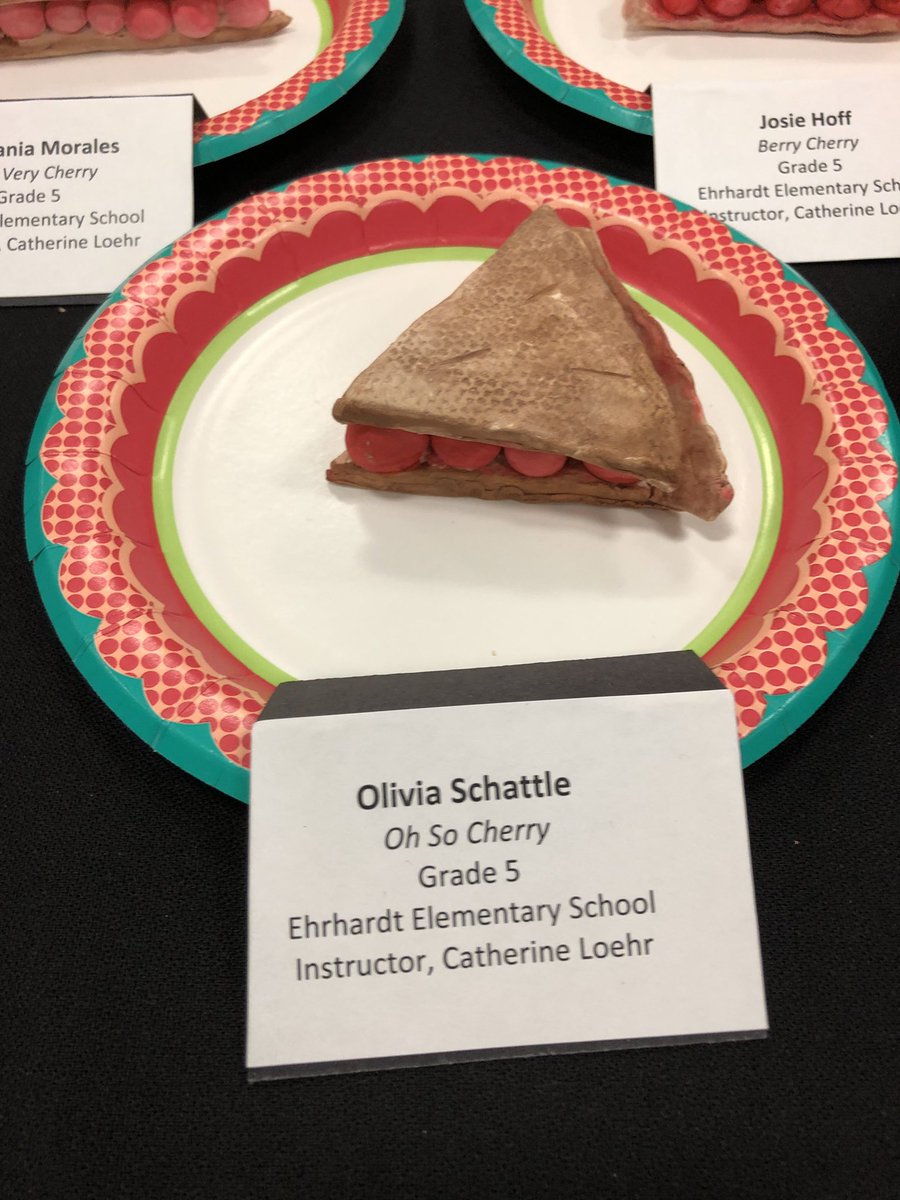 BaylorGirl2003's tweet photo. My sweet girl represented @EhrhardtKISD at the @KleinISD #SpringArtShow. Her cherry pie clay sculpture was amazing! I’m so proud of my girl! #MomentsInKlein @EhrhardtKISD @gwschattle281 https://t.co/hfQh0OP0et