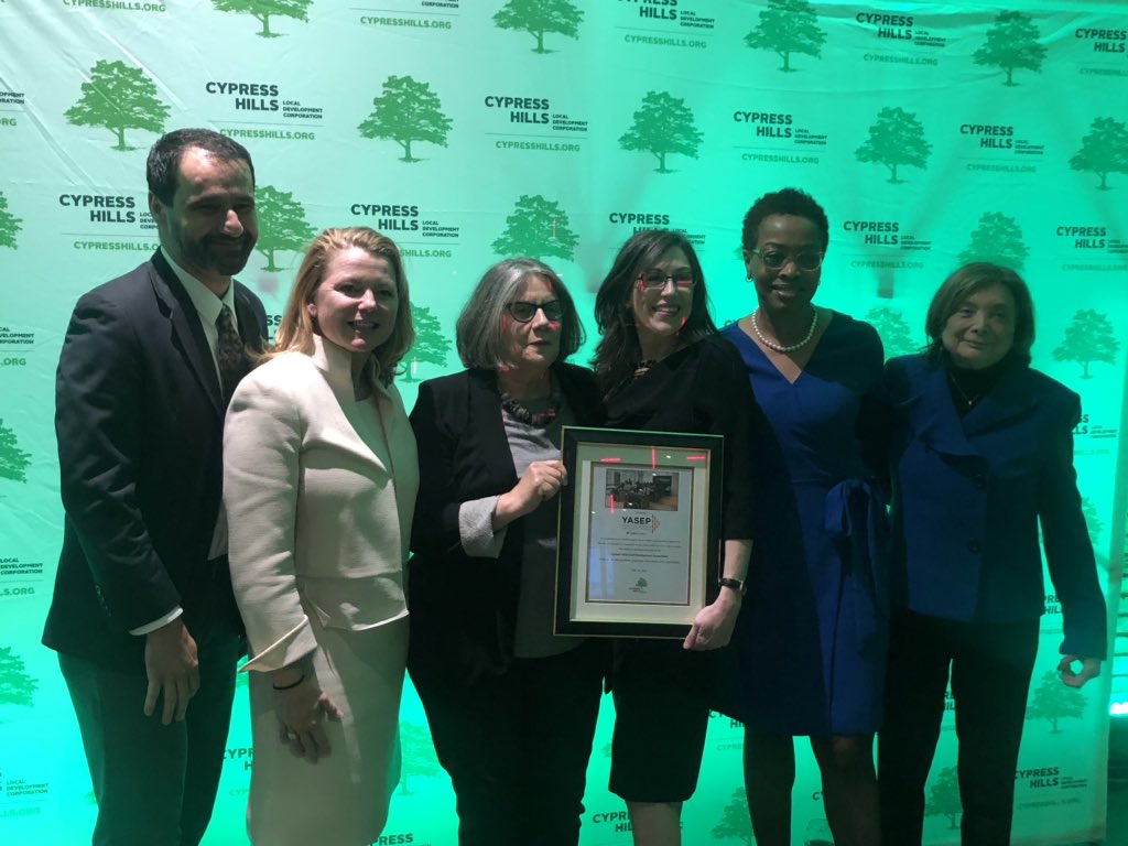 JobsFirstNYC's tweet photo. We are honored to accept an award for @JobsFirstNYC Young Adult Sectoral Employment Project #YASEP at @CHLDC tonight, which we dedicate to all the hard worker leaders and staff that work everyday to improve the economic conditions of young adults everyday. https://t.co/8j0fziP1Zz