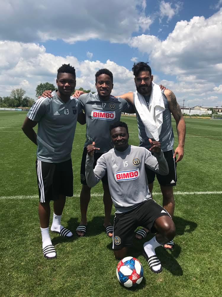 📸 Steve Kingue, Farid Moumbagna et Olivier Mbaizo. 🤙🇨🇲 #BethlehemSteel #PhiladelphiaUnion