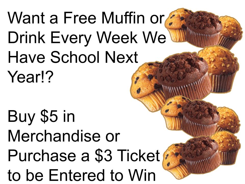 LSNstore's tweet image. Come by the Mane Street Station to enter for your chance to win a free muffin every week of the 19-20 school year!