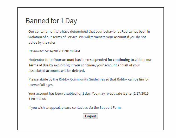 Roblox Ban Sweep 2020