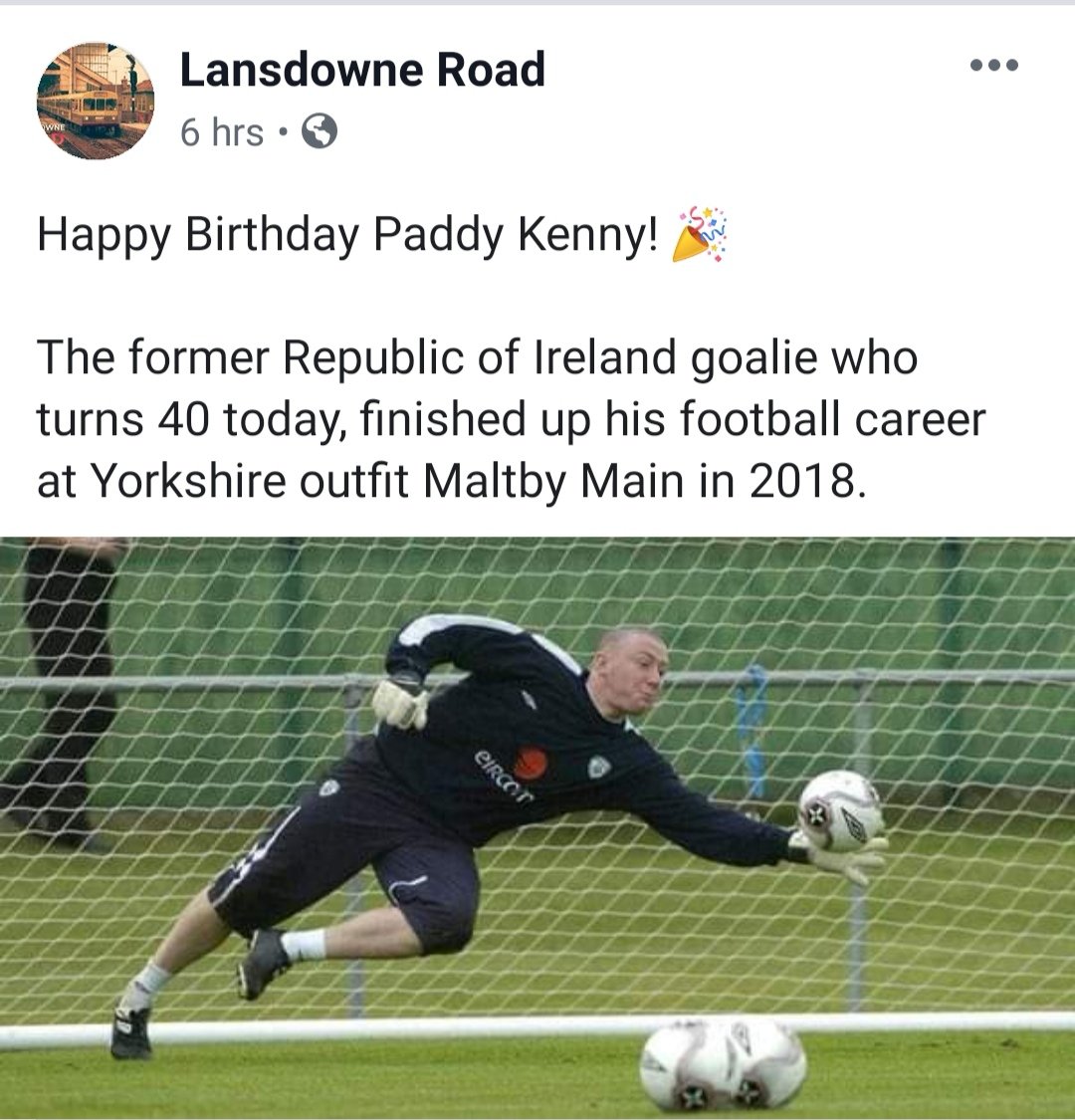 Happy birthday Paddy Kenny  