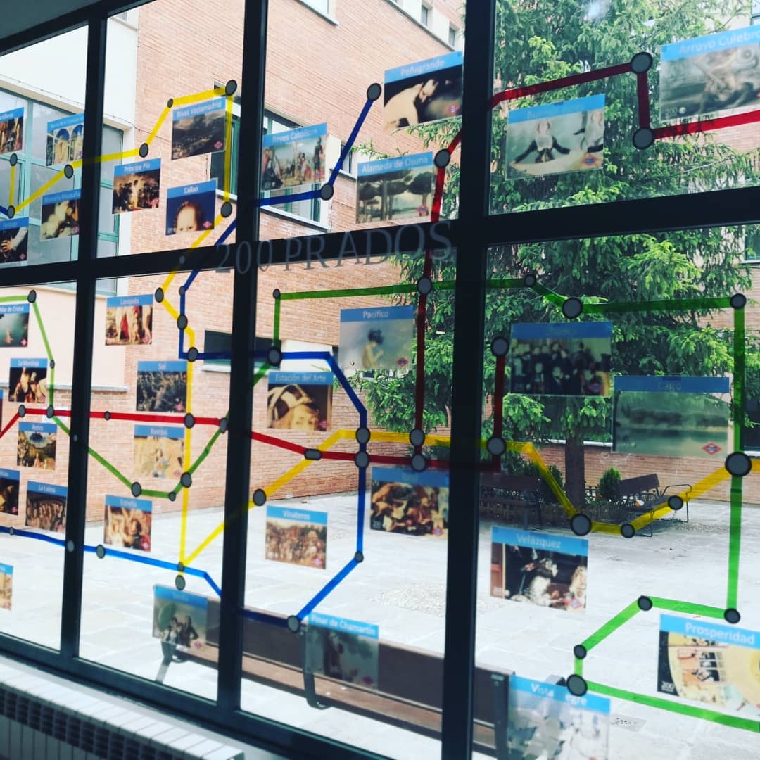 IesMARIAdMOLINA's tweet photo. ¡Concluido nuestro plano del Metro del Arte! Estaciones del @metro_madrid con lienzos del @museodelprado #prado200 #metro100 #200prados https://t.co/46kwXVNPgx