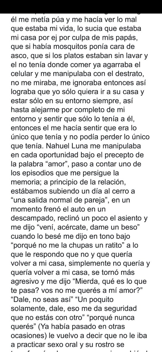 eleganterisa's tweet photo. Comparto aquí también mi historia. Todos los ataques de pánico y el miedo de todos estos años que produciste con tus abusos de carácter sexual, físico y psicológico hoy cambian de bando. Esta es nuestra venganza NAHUEL LUNA, contar nuestros infiernos. Relajate y gozá. https://t.co/znJADSOgE4