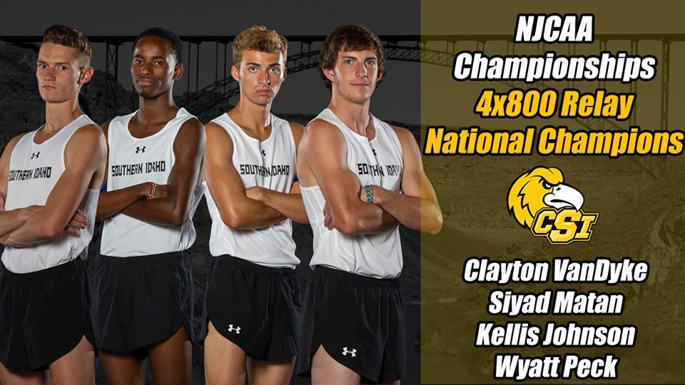 CSI Men's 4x800 Meter Relay team sets a school record with 7:40.62 to become NATIONAL CHAMPIONS!! 🔥🔥
#WeAreGold #CSIGoldRush