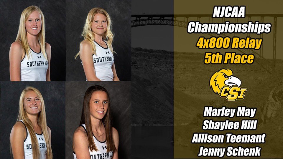 CSI Women's 4x800 Meter Relay places fifth at the NJCAA Outdoor Track and Field Championship! 🔥🔥
#CSIGoldRush #JoinTheRush