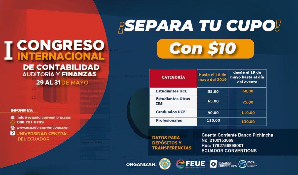 EcuadorConvent1's tweet photo. Se acerca el gran evento #contabilidad en la @lacentralec... Todos invitados a este gran encuentro del más alto nivel @IAENUniversidad @IAIRD01 @ClubContable @AlexMixMaSteRdJ @Auditoria @BryanPaul94 @PUCE_Ecuador @dpmantilla https://t.co/rxRMauvoOL