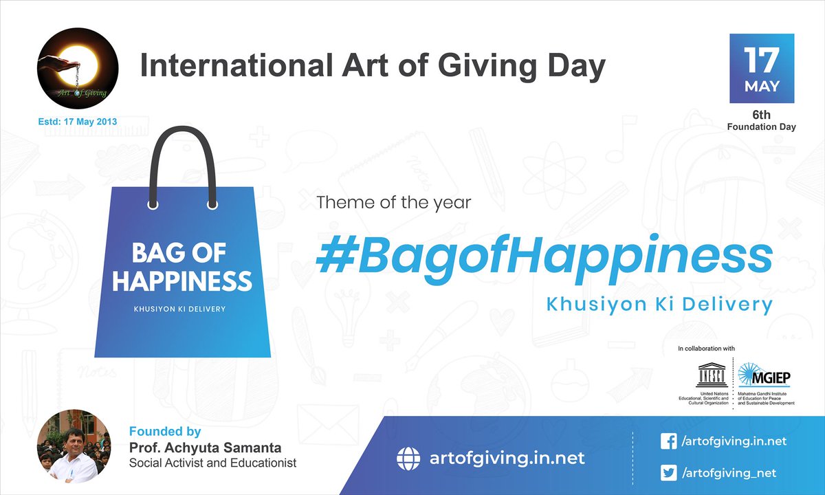 We are distributing #BagOfHappiness on International Day of #ArtofGiving