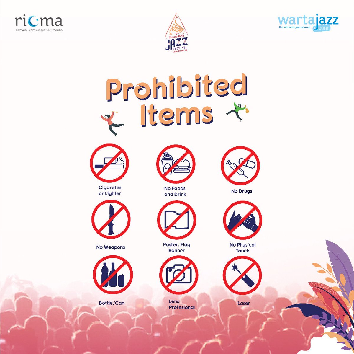 ramadhanjazz's tweet photo. Please take attention! Read carefully to make our event safe and go on smoothly. We can't wait to see you ๐
#9thRJF #RicmaUpdate #LoveUnitesAll #EmbraceTogetherness #WartaJazzFestivals https://t.co/jmXnY4MLvd