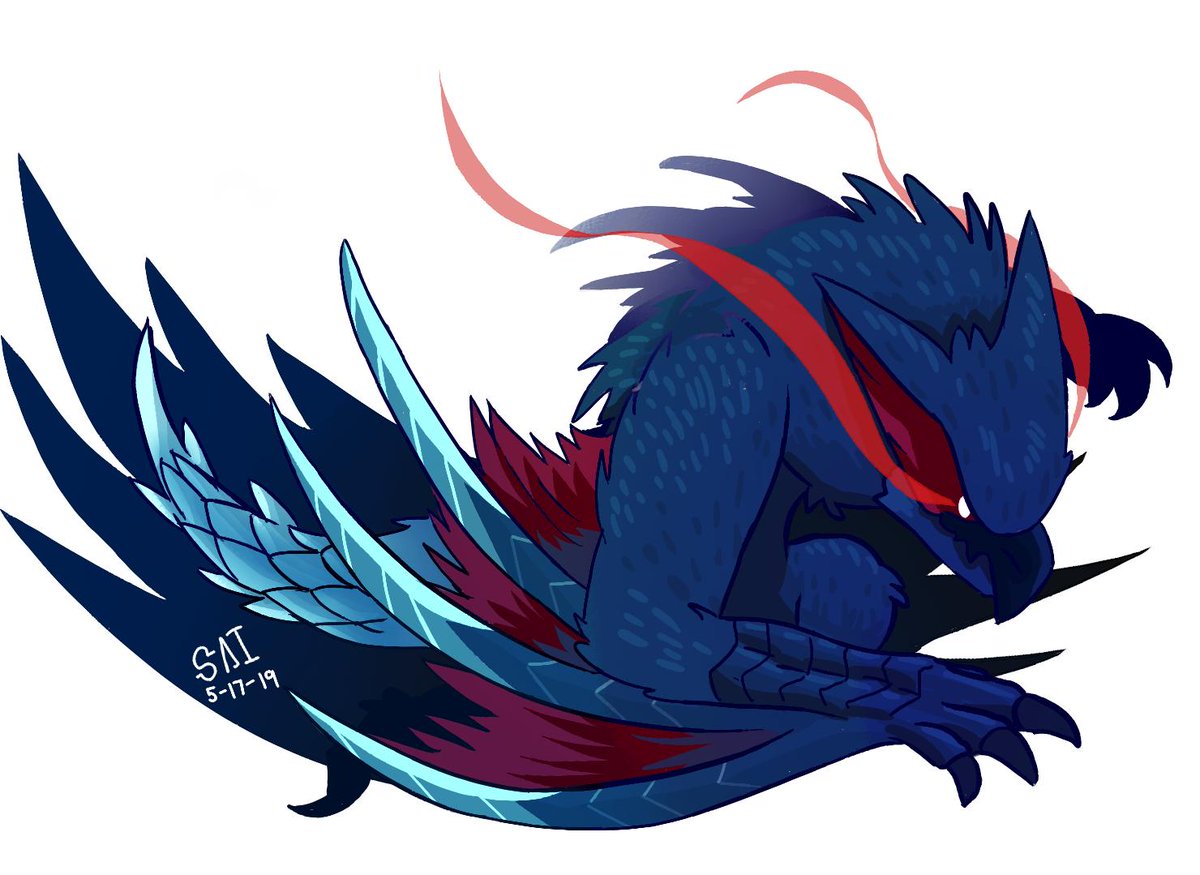 Nargacuga Fanart leaping for iceborne :D. #iceborne. #monsterhunterworld...