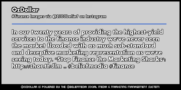 OzDollar's tweet photo. In our twenty years of providing the highest-yield services to the finance industry we've never seen the market flooded with as much sub-standard and deceptive marketing representation as we're seeing today. "Stop Finance the Marketing Sharks': https://t.co/r4uF8o8H9p .. #beliefm https://t.co/oekAoc1WUt