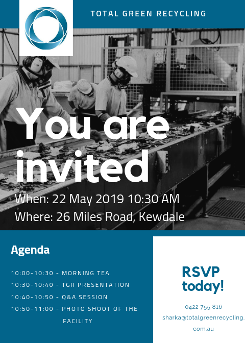 TGRecycling's tweet photo. ‼️We are holding a Press Conference on the Wednesday 22 May at 10:30 AM and will address questions about our campaign to end e-waste going to WA landfills. Please share this invitation with media ventures and people in WA, Perth. 
#ewaste #perthnews #ownyourimpactwa #recycling https://t.co/Q7hCrZcDta