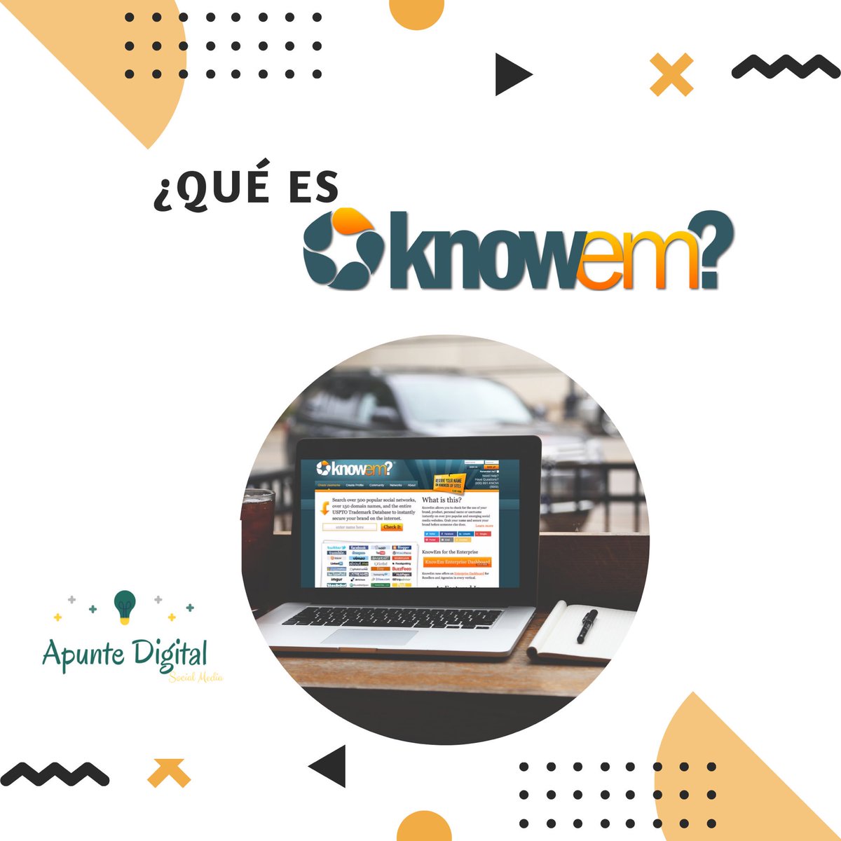 auditoradigital's tweet photo. #KnowEm es un motor especializado en búsqueda de usuarios en la web social a través del rastreo del username, comprobando la disponibilidad de un nombre en particular. ¡Conócelo y gestiona tú identidad digital 🔎! 

#ApunteDigital #MarketingDigital #SocialMedia #CommunityManager https://t.co/kTAmbK11P4