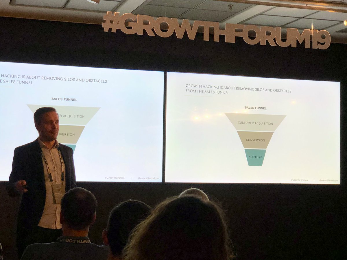 “#growthhacking is about removing silos and obstacles from the sales funnel” - by <a href="/sampoha/">Sampo Hämäläinen</a> &amp; <a href="/laurieloranta/">Lauri Eloranta</a> founders of <a href="/columbiaroadcom/">Columbia Road</a> 
#GrowthForum19 #salesfunnel