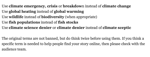 rcbregman's tweet image. The Guardian updates its style guide to the reality of c̶l̶i̶m̶a̶t̶e̶ ̶c̶h̶a̶n̶g̶e̶ climate breakdown, setting an excellent example for media around the world.