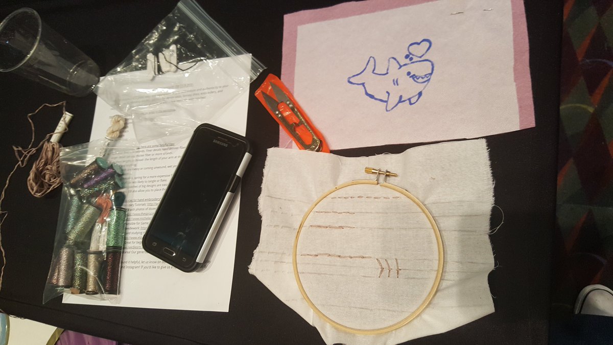 thecospital's tweet photo. Thanks to everyone who attended our embroidery workshop at #megacon yesterday! Today's workshop is leatherworking 101 at 11am in room N310A. https://t.co/B1BQJ3gb1O