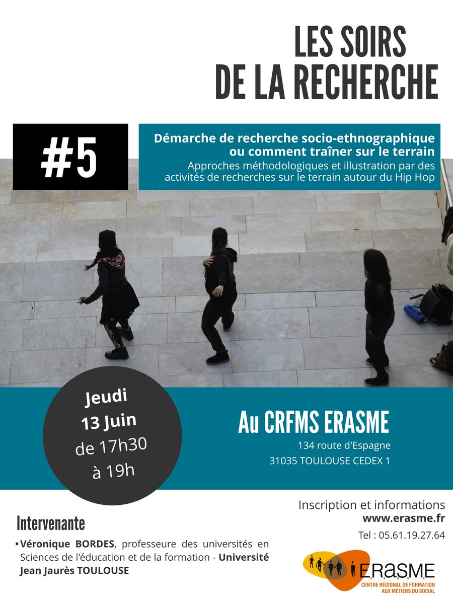 ErasmeITS's tweet photo. 5ème Soir de la Recherche du @CRFMSErasme sur  la "Démarche de #recherche #socio-ethnographique ou comment traîner sur le terrain" 
Rendez-vous le Jeudi 13 juin ! @faire_ess
Inscription gratuite mais nécessaire sur https://t.co/6uZ53YBBt0 https://t.co/TkzzyRusVe