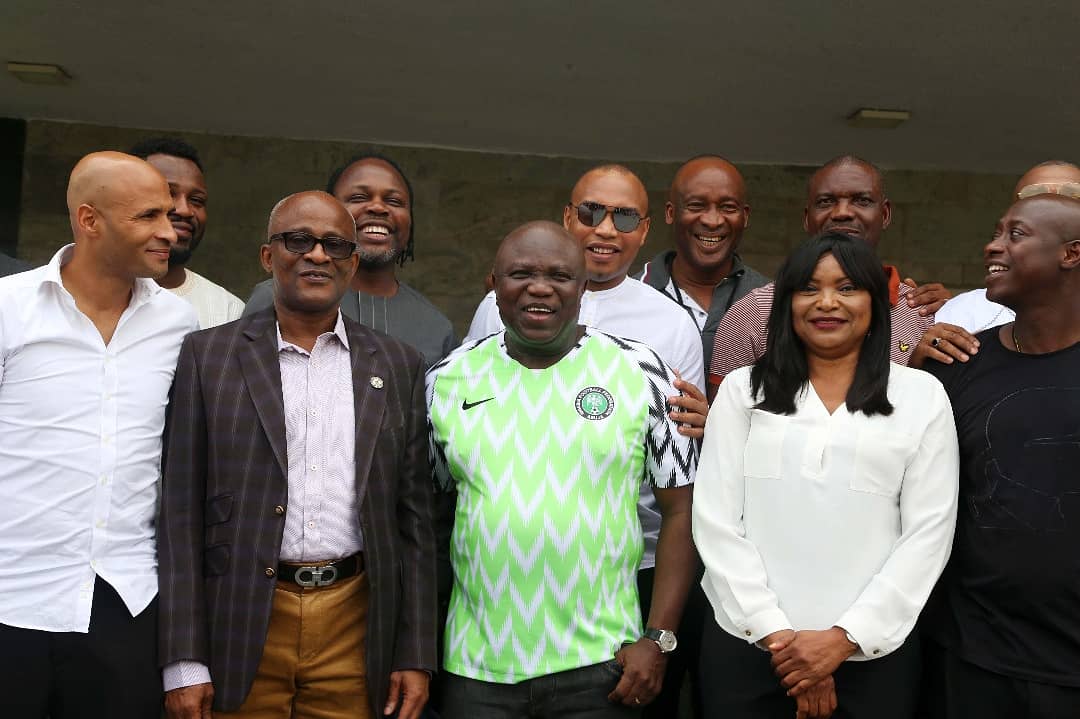 It was an honour to host African football legends at Lagos House, Alausa this morning, ahead of the testimonial football match in my honour scheduled for tomorrow at the Agege Stadium. Please join us.