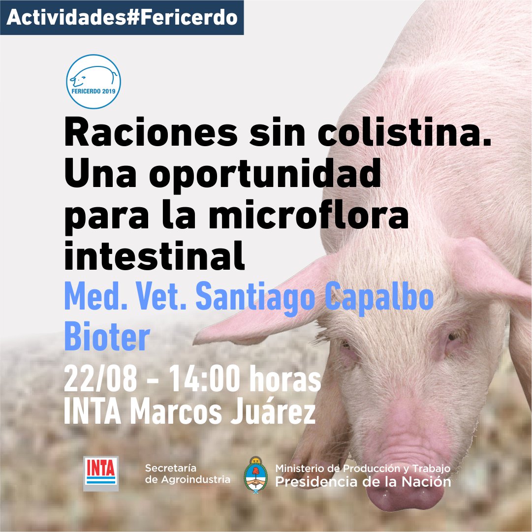 INTAMsJuarez's tweet photo. #AgendaINTA #Fericerdo2019 #Fericerdo13edición - Agosto 22 y 23 - Más capacitación, ésta propuesta por #Bioter, otra empresa que se suma a la única muestra integral de la producción porcina argentina https://t.co/d1Q3zzi5lk