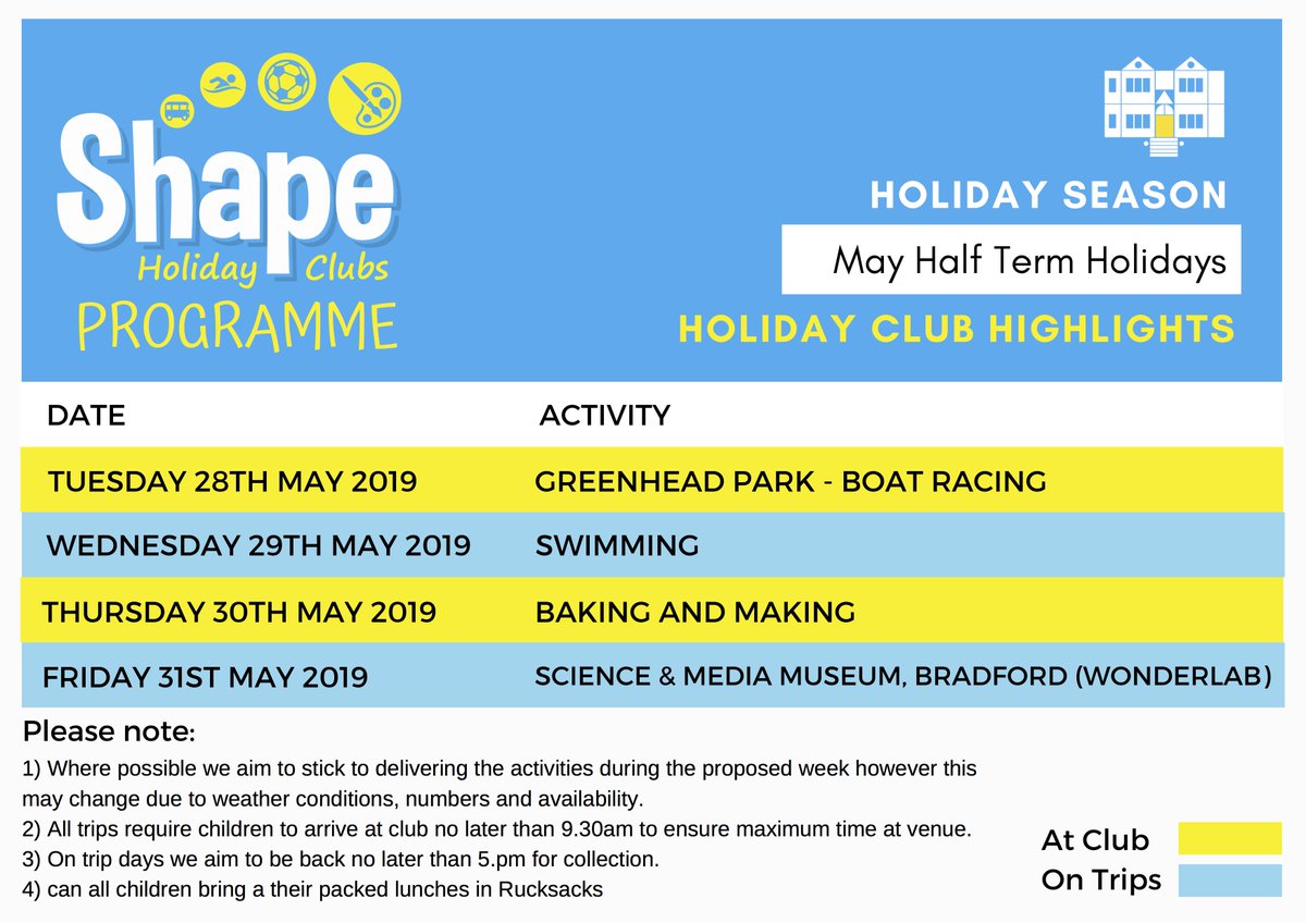 EarlyYearsShape's tweet image. Calling all #LittleExplorers!
The @EarlyYearsShape team have a fun May #HolidayClub planned for you all to come along too!👶🏻👧🏾👦🏼

To book your #LittleExplorers in for a #Learning adventure this #Spring, contact us - shapelindley@gmail.com

#Lindley #Childcare #Trips #KidsActivies
