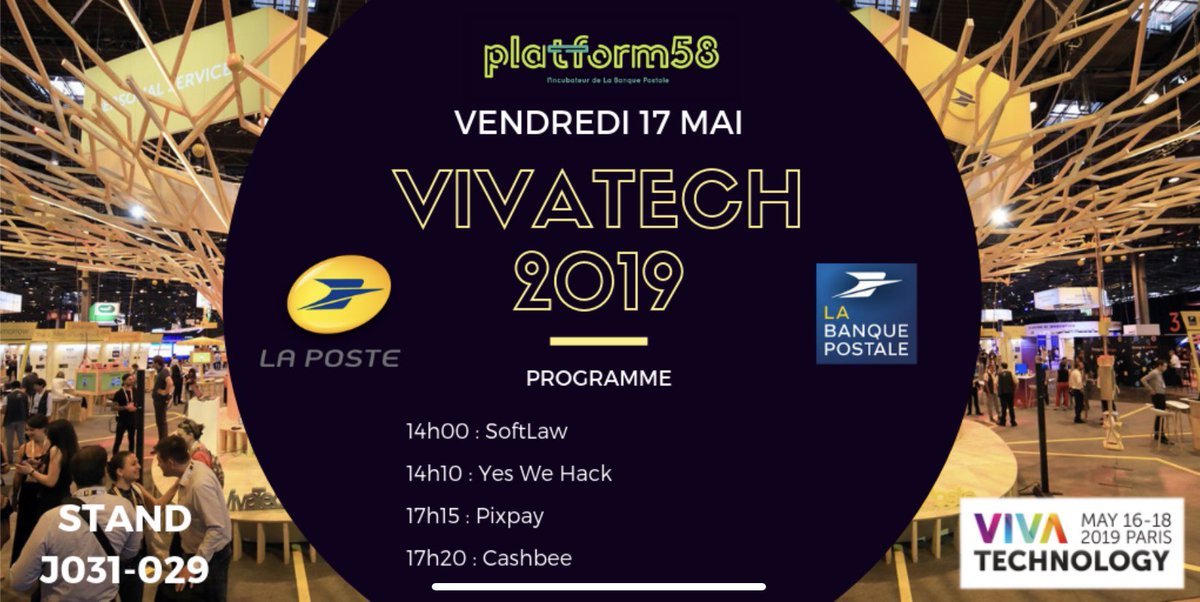 p58Fintech's tweet photo. 🚨 Zone de Pitch du vendredi 17 mai🚨

Surtout ne ratez pas les pitchs de nos startups incubées #Chezplatform58 sur le Lab @GroupeLaPoste #SimplifierLaVie #VivaTech 

Programme de l’après-midi 👇 https://t.co/AtJEX1GDOf