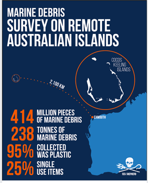 SeaShepherd_Aus's tweet photo. Australia’s pristine Cocos Islands are drowning under a staggering 238 tonnes of #PlasticPollution!
Learn more about our @SeaShepherdMDC survey of the islands with renowned Marine Scientist, Dr Jenn Lavers: https://t.co/utqiDGkr93
#StemTheTide #CompassionOverConvenience https://t.co/36J3sNNod8