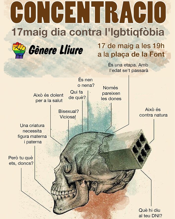 COS_elCamp's tweet photo. Avui #17m és el dia internacional contra l'LGBTIQ+fòbia. Hi serem a la convocatòria que fa @generelliure a les 19h a la Plaça de la Font a Tarragona. No hi faltis! https://t.co/EGaJHC97us