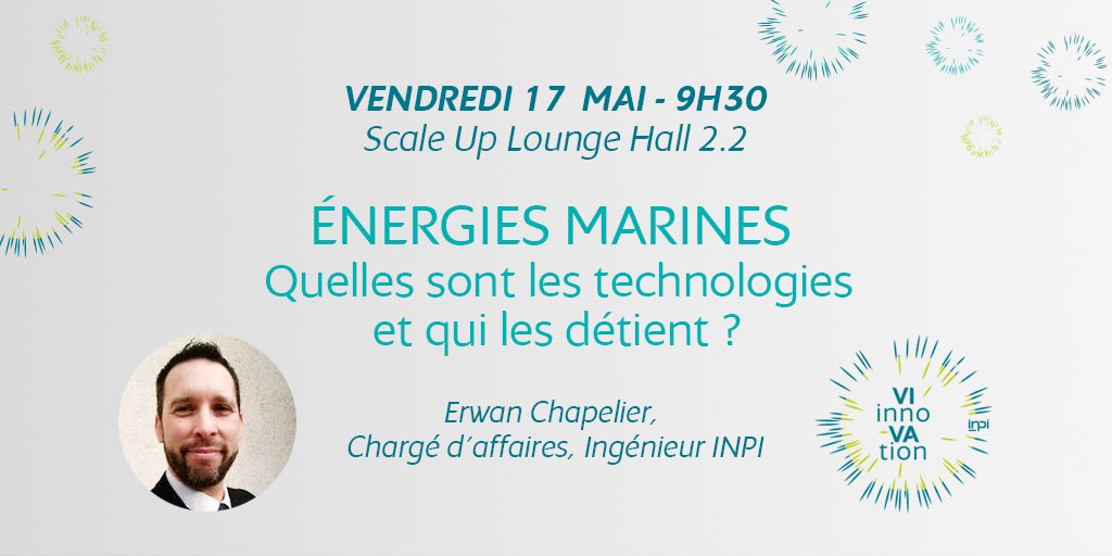 INPIFrance's tweet photo. L’atelier #INPI sur les énergies marines renouvelables débute dans 10mn sur l’espace #ScaleUpLounge #VivaTech https://t.co/cRSUorrjxH