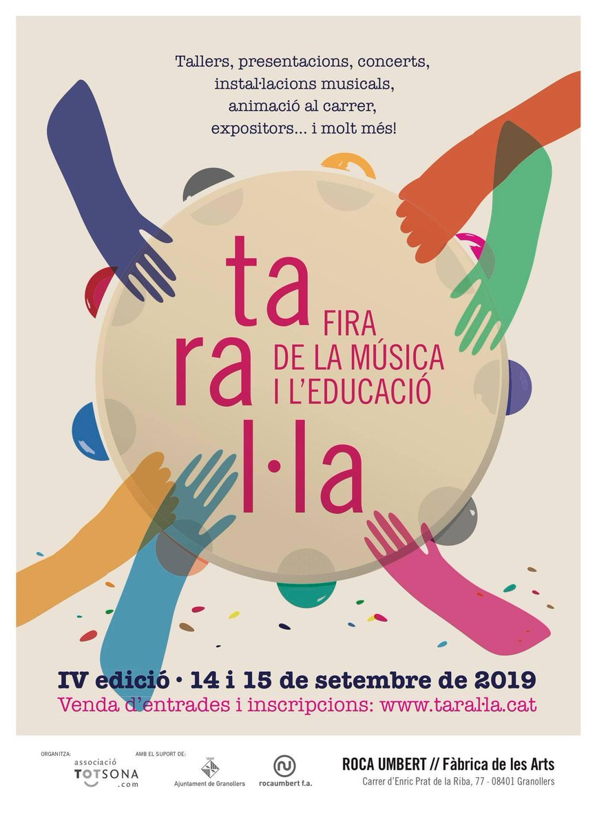 Ja tenim a la venda les entrades de Taral·la 2019. taral·la.cat #firadelamusicaieducacio La #fira  de la #musica i l' #educació Per a les famílies i els professionals #musicaifamilia #educaciomusical