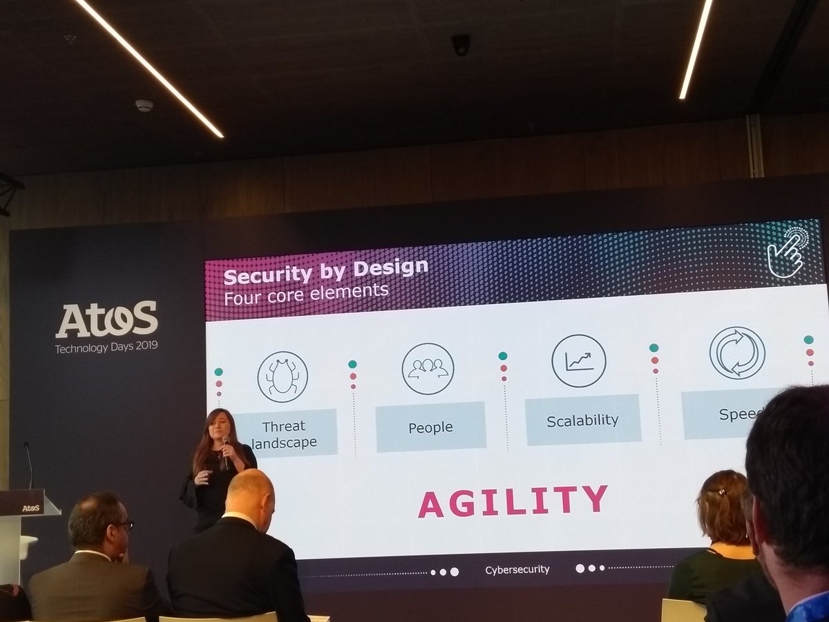 clx_leroux's tweet image. For a security by design we need to focus on 4 core elements: threat landscape, people, scalability and speed @ZeinaZakhour @Atos_Security #CyberSecurity #AtosTechDays #VivaTech