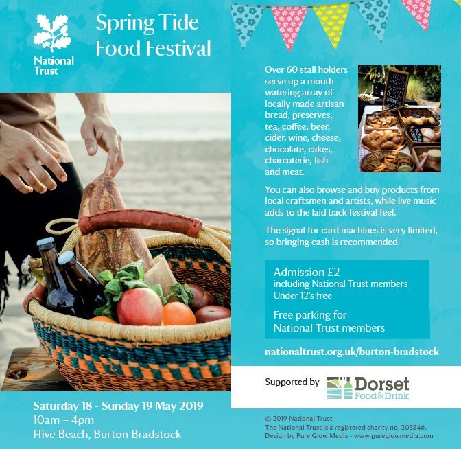 SpringT1de's tweet photo. A sunshiny ๐ #foodie #FF to ALL our sensational
@nationaltrust #SpringTide19 producers, traders, staff & volunteers!
Join us on tomorrow & Sunday at #HiveBeach, #BurtonBradstock from 10-4 for a fabulicious weekend of fantastic food & drink by the sea. ๐๐ด๐๐งโ๏ธ๐ฐ๐๐ค๐ฆ๐ฎ๐บ https://t.co/ewfkRdt2Hv