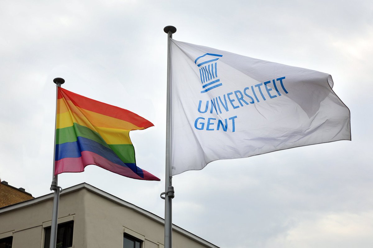 ugent's tweet photo. Het is vandaag internationale dag tegen holebi- en transfobie en dus wapperen de regenboogvlagen ook aan de #UGent-gebouwen 🌈 #IDAHOT https://t.co/NediXiC1XT