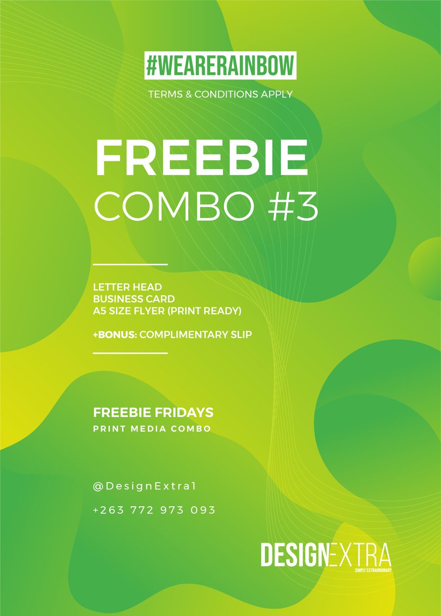 DesignExtraZim's tweet photo. Its #FREEBIEFRIDAY today #TeamExtras #RT and #Follow and stand a Chance to #Win a #FREEBIEFRIDAY Combo of yout choice between the 3
@tezvara_zw @tudzaa @CityCard_Zim @ZimWeekly @CulxureMagZim @iAmSharkyZim @Briezz852 @alphaa_solution @ConvergenceZW https://t.co/xUtOcA5HgS