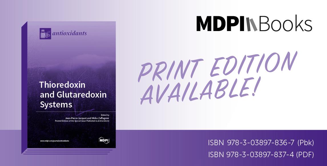 antioxidants_OA's tweet photo. 👏👏👏 16 papers published in our Special Issue
"#Thioredoxin and #Glutaredoxin Systems". We made a book for it! Find it at👉https://t.co/8rbOUxa7VQ
A really wonderful work with Prof. Jean-Pierre Jacquot and Dr. Mirko Zaffagnini! 🍻 https://t.co/n8ZgBaoPSK