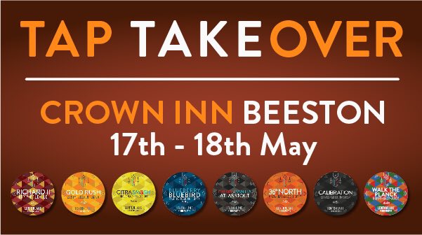 Lenton Lane Brewery (@lentonlane) on Twitter photo TAP TAKEOVER... starts today!!!
<a href="/crowninnbeeston/">The Crown Inn</a>
8 splendid beers for your delight: Richard II, Walk the Planck, Gold Rush, Calibration, 36 North, Blueberry Bluebird, Citra Smash and Atlas Cherry & Vanilla.
#yourlocalbrewery TAP TAKEOVER... starts today!!!
<a href="/crowninnbeeston/">The Crown Inn</a>
8 splendid beers for your delight: Richard II, Walk the Planck, Gold Rush, Calibration, 36 North, Blueberry Bluebird, Citra Smash and Atlas Cherry & Vanilla.
#yourlocalbrewery