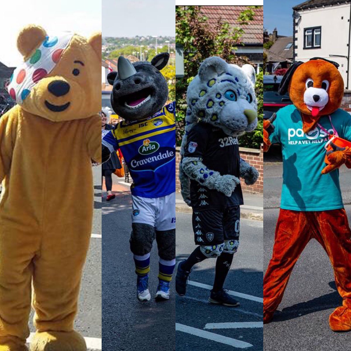 The Carnival Parade sets off at the usual time of 12 noon tomorrow. See if you can spot these mascots on the way round.... 
ONE day to go!! #pudseycarnival2019 #pudseybear #pdsa #ronnietherhino #kopcat