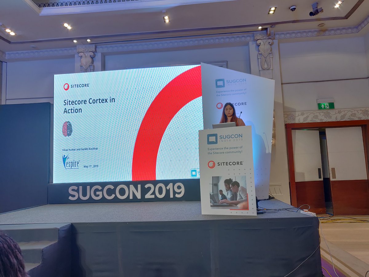 mannitweet's tweet photo. Vikas kumar and Surabhi Kochhar presenting on sitecore cortex in action #sugcon2019india #sitecore #contentbloom https://t.co/mVZpQHQfk9