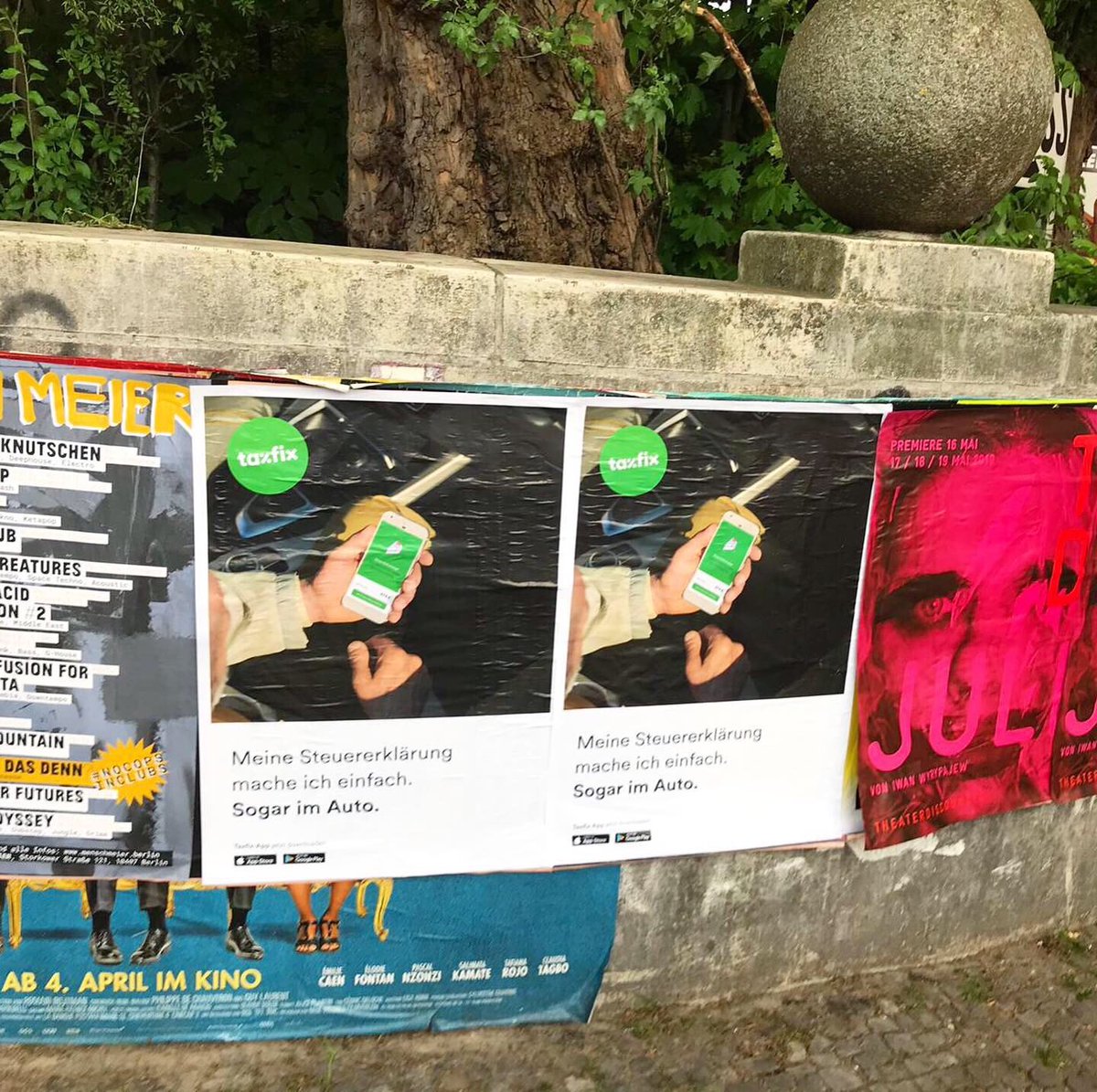 DCMN's tweet photo. Spotted! @taxfix_de all around Berlin #ourwork https://t.co/dPbYAJakev