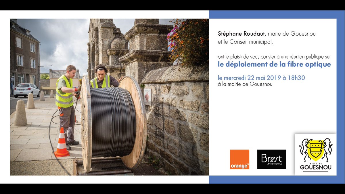valecapcoz's tweet photo. Réunion publique #fibre avec #orange à @Gouesnou_fr mercredi 22 mai 18h30 https://t.co/dJDllfz5MV