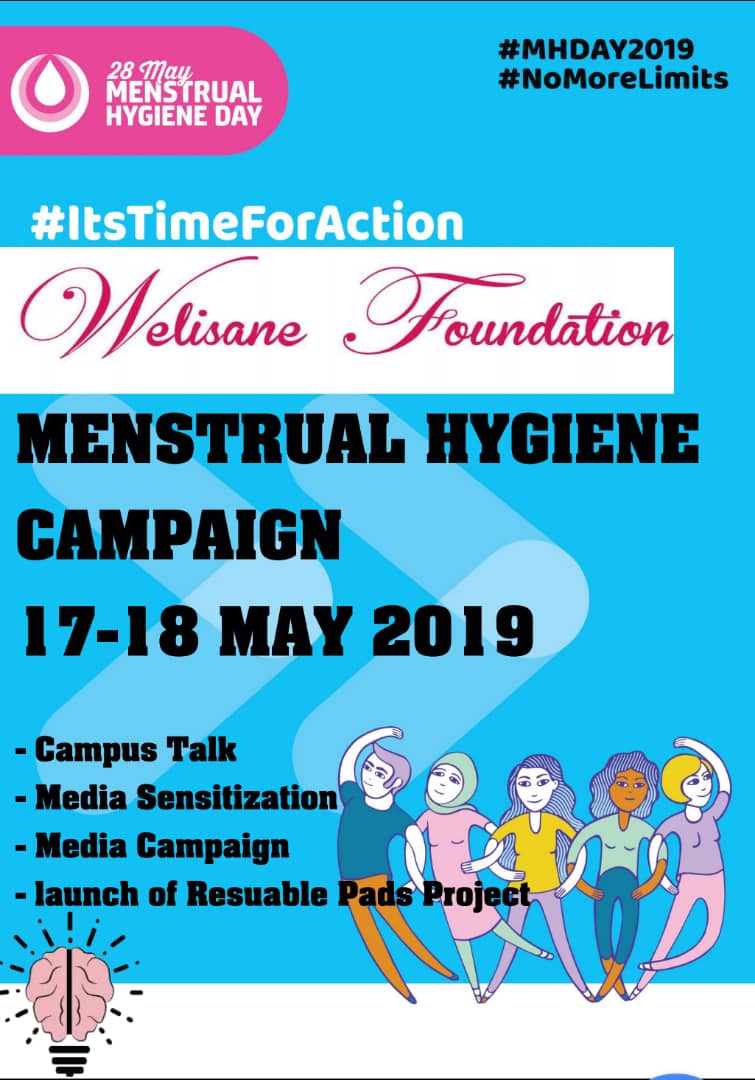 WelisaneFoundat's tweet photo. Welisane Foundation launches it's Menstrual Hygiene campaign today in the build up to the WMHD
#MenstrualHygieneDay
#BreaktheSilence
#MenstruationIsNotaTaboo
#LeaveNoOneBehind
#MHDAY2019
#NoMoreLimits
#ItsTimeForAction
#AnInformedWomanisanEmpoweredWoman
#WelisaneFoundation https://t.co/PxjqDlWtlT
