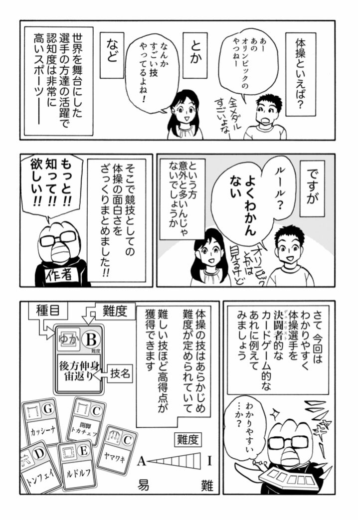 体操ってめっちゃ面白いよ!という漫画を描きました。ルールと見所まとめ。 