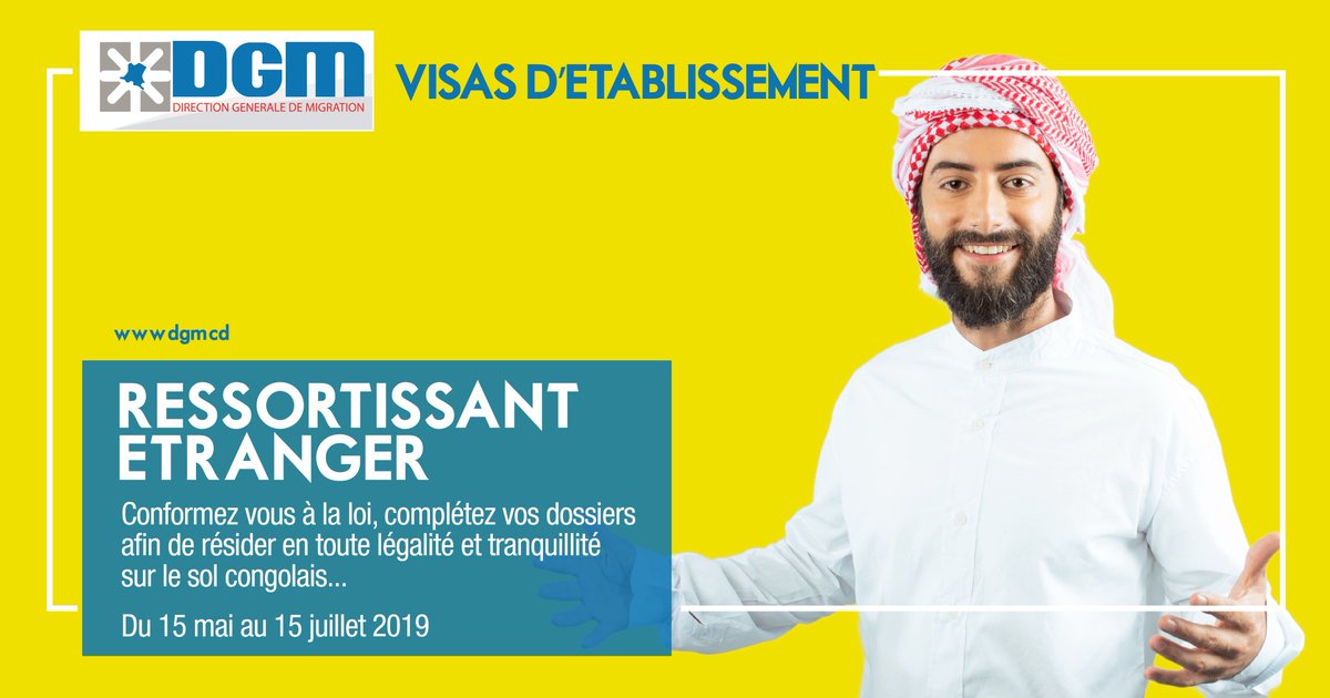Le visa d'etablissement vous confère le statut de résident et la possibilité d’exercer des activités professionnelles en toute légalité et tranquilité sur sol congolais. CONFORMEZ-VOUS
#DGM  #RDC