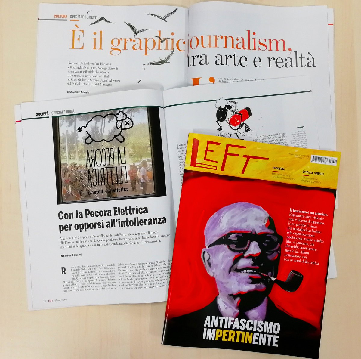 Left_rivista's tweet photo. Le nuove frontiere del graphic journalism descritte da @genovachiama. E la reazione dei cittadini per riaprire @PecorElettrica raccontata da S. Schiavetti
A #Pagina3 @Radio3tweet, @navemorta presenta i due articoli di Left in edicola dal #17maggio
🎙👉🏽 https://t.co/PfN9HuaZxV https://t.co/WSzYtJwyXT